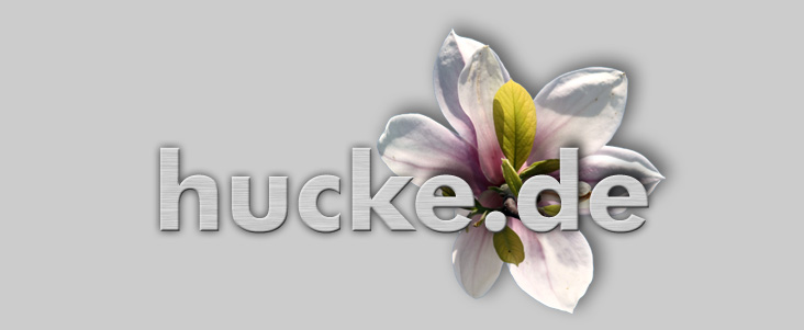 Logo hucke.de mit Bl&uuml;te
